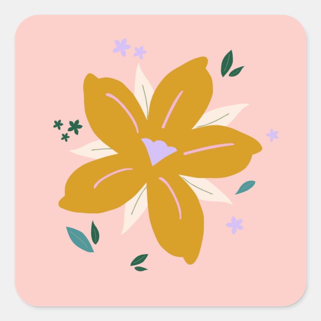 Sticker Carré Fleur tropicale | 01 (Devant)