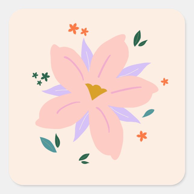 Sticker Carré Fleur tropicale | 02 (Devant)
