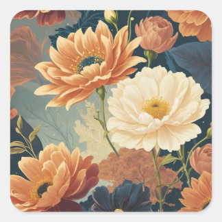 Sticker Carré Fleurs