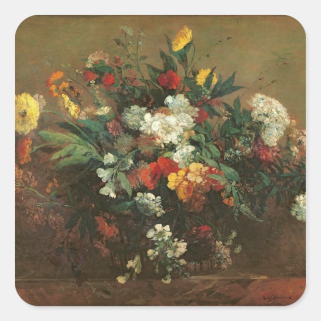 Sticker Carré Fleurs (Devant)