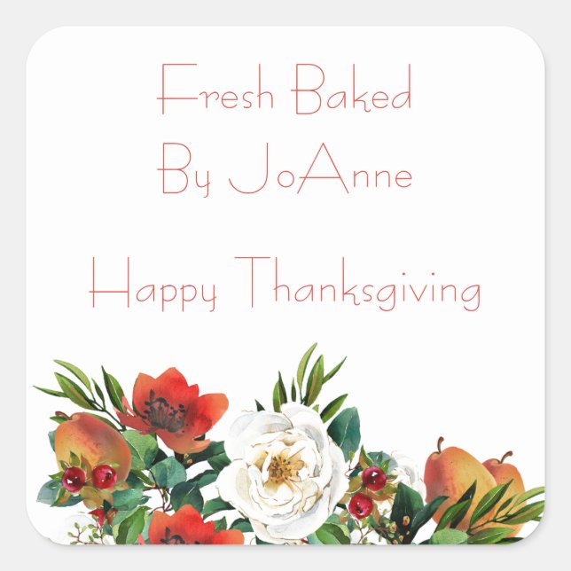 Sticker Carré Fleurs de chute d'aquarelle (Devant)