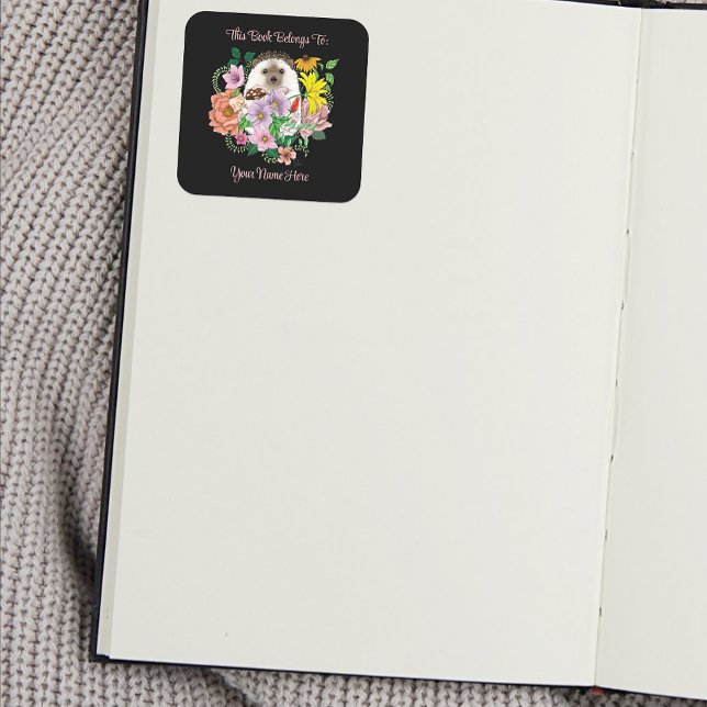 Sticker Carré Fleurs de hérisson mignonnes (Créateur téléchargé)