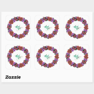 Sticker Carré Fleurs de mariage germinales arrangement floral Po