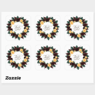 Sticker Carré Fleurs de mariage germinales arrangement floral Po