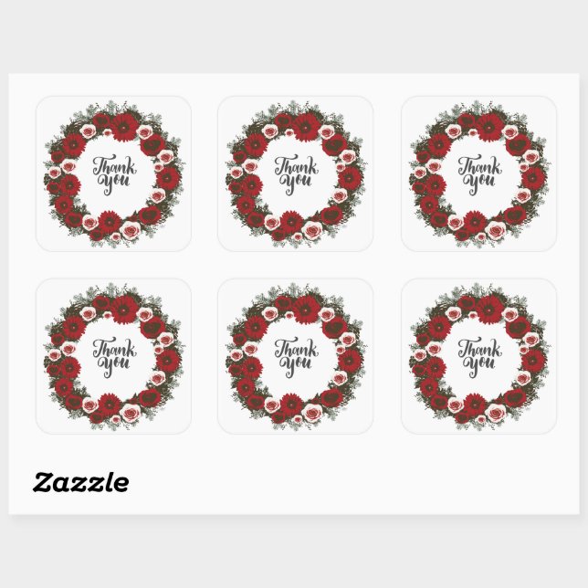 Sticker Carré Fleurs de mariage germinales arrangement floral Po (Feuille)