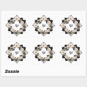 Sticker Carré Fleurs de mariage germinales arrangement floral Po