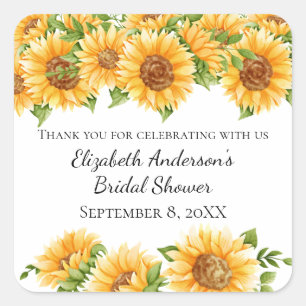 Sticker Carré Fleurs de soleil Jaune Floral Fête des mariées rus