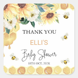 Sticker Carré Fleurs de soleil jaunes doux comme peut être Baby 