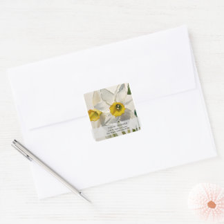 Sticker Carré Fleurs d'Iris aquarelle modernes