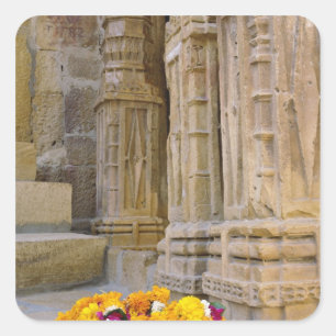 Sticker Carré Fleurs et colonnes, Fort Jaisalmer, Jaisalmer,