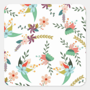 Sticker Carré fleurs-fond-motif-fleur