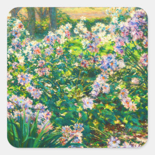 Sticker Carré Fleurs jolies vintages Illustration Fleurs blanche