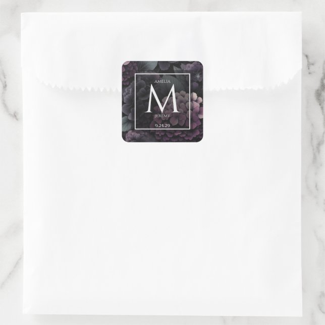 Sticker Carré Fleurs Mauves Maussades (Sac)