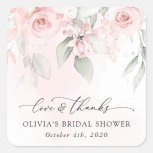 Sticker Carré Fleurs Rouges, Fleurs Roses, Boho, Fête des mariée