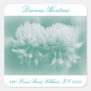 Sticker Carré Fleurs sauvages blancs