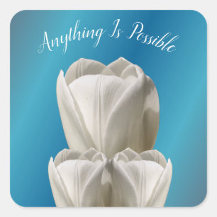 Sticker Carré Fleurs Tulip Tout Est Possible Inspiration  