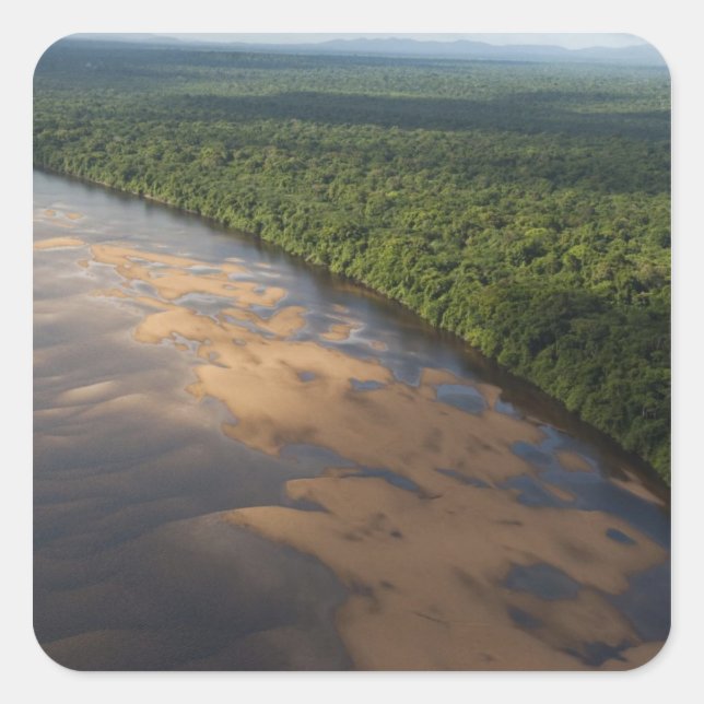 Sticker Carré Fleuve Essequibo, plus long fleuve de Guyane, et 3 (Devant)