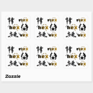 Sticker Carré Flex. Hex. Vex. Sorcières Body Positive et Diverse