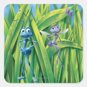 Sticker Carré Flik, Dot et Princess Atta
