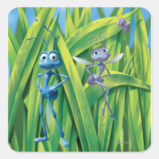 Sticker Carré Flik, Dot et Princess Atta
