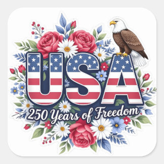 Sticker Carré  Floral 250 years of freedom 