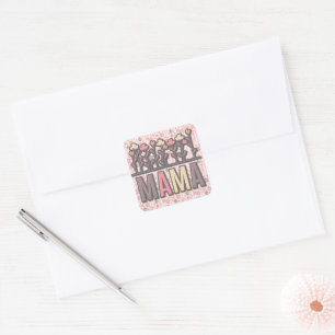 Sticker Carré Floral Boho Mama