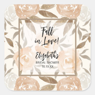 Sticker Carré Floral d'automne rustique