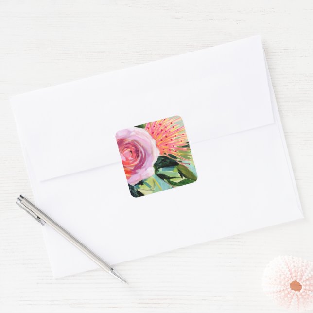Sticker Carré Floral I (Enveloppe)