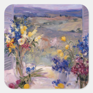 Sticker Carré Floral toscan