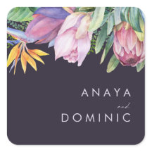 Floral tropical coloré | Phoques Enveloppe violet