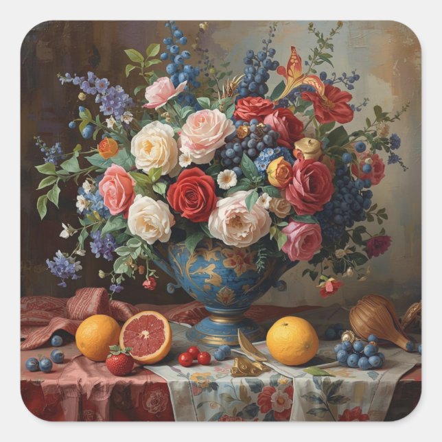 Sticker Carré Florale à gogo  (Devant)