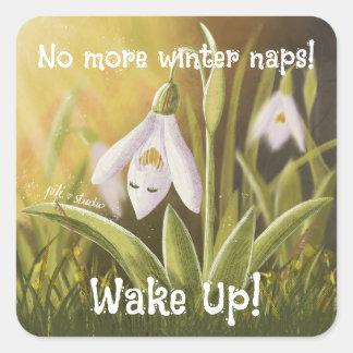 Sticker Carré Flore de neige coulissable main