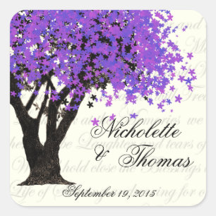 Sticker Carré Flores dansantes d'arbre pourpre
