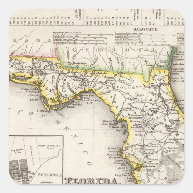 Sticker Carré Floride 14 (Devant)