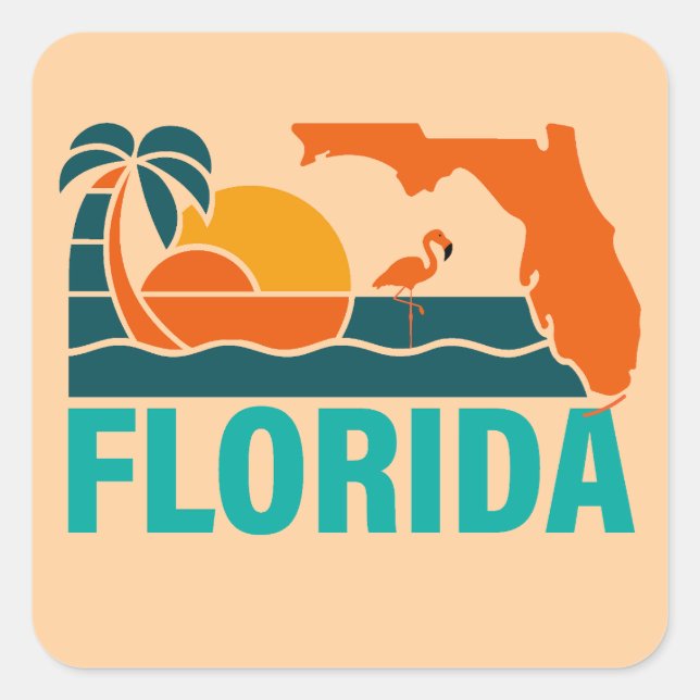 Sticker Carré Floride, États-Unis d'Amérique (Devant)