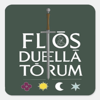 Sticker Carré Flos Duellatorum Édition Verte – Art de l'Épée Méd