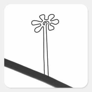 Sticker Carré Flower Nazca Pérou ancien idole géoglyphe symbole 