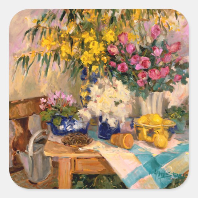 Sticker Carré Flowers II (Devant)