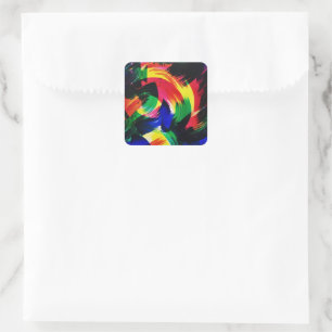 Sticker Carré Flux Abstrait Wave Fine Art