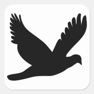 Sticker Carré Flying dove silhouette