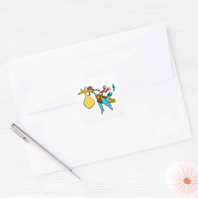 Sticker Carré Flying Stork (Créateur téléchargé)