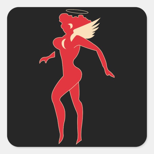 Sticker Carré Flying Tigers - L'Ange de l'Enfer (Devant)