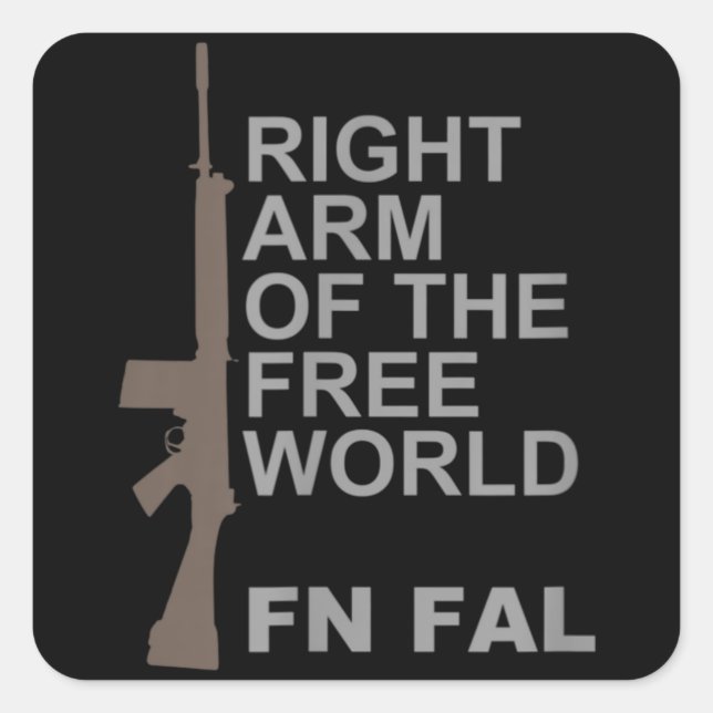 Sticker Carré FN FAL bras droit du monde libre (Devant)