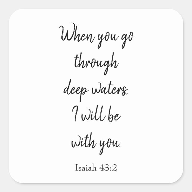 Sticker Carré Foi chrétienne Dieu sera avec vous (Devant)