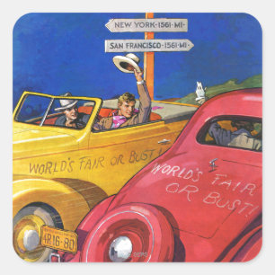 Sticker Carré Foire mondiale ou buste