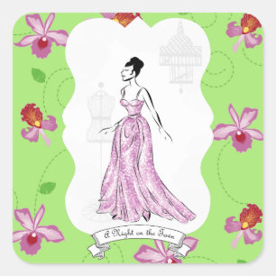 Sticker Carré Fois à Paris Illustration de mode