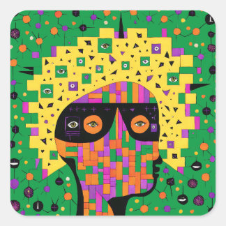 Sticker Carré Folk 001 Nancy