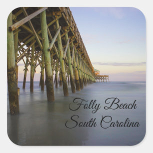 Sticker Carré Folly Beach Pier Beauté