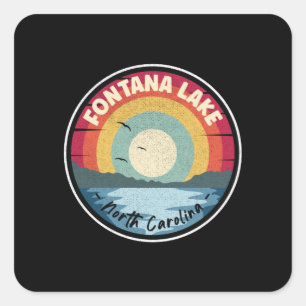 Sticker Carré Fontana Lake Caroline du Nord Coloré