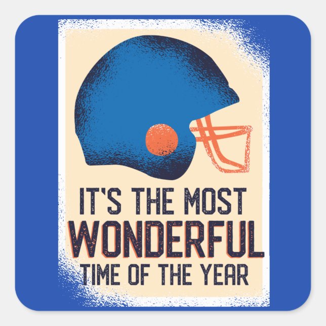 Sticker Carré Football américain amusant (Devant)